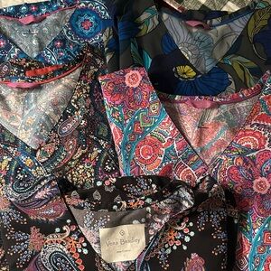 Vera Bradley Floral and Paisley scrub tops